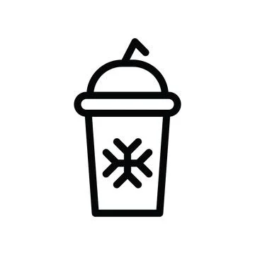 Cold Coffee line icon Stock Illustration