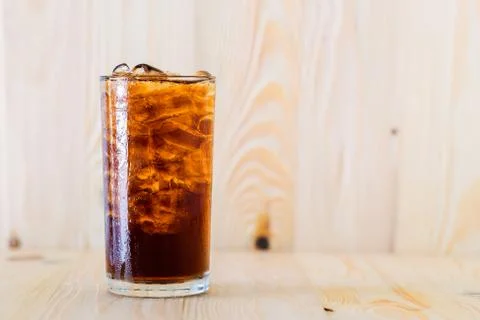 Cold cola in a glass Stock Photos