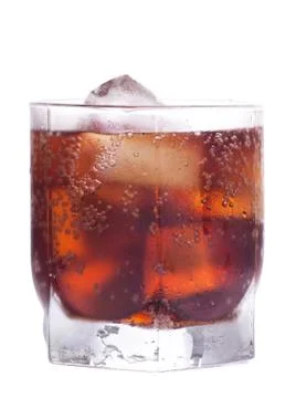 Cold cola with ice Stock Photos