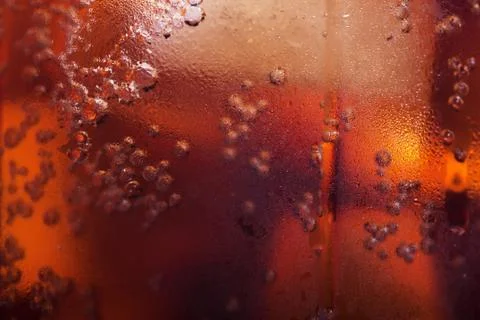 Cold cola with ice Stock Photos