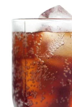 Cold cola with ice Stock Photos