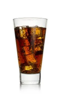 Cold cola with ice Stock Photos