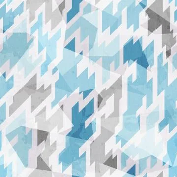 Cold color geometric seamless pattern Stock Illustration