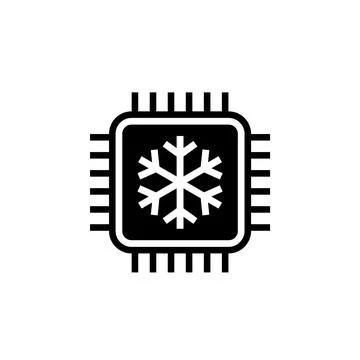 Cold cpu icon, pictogram on white Stock Illustration