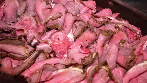 Cold cuts on a baking sheet. Stock Footage 140019962