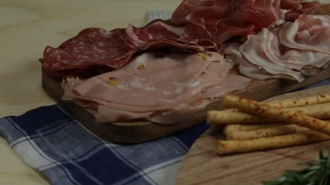 Cold cuts platter Stock Footage 113347748
