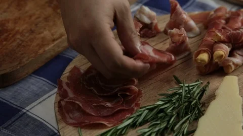 Cold cuts platter Stock Footage 113347756