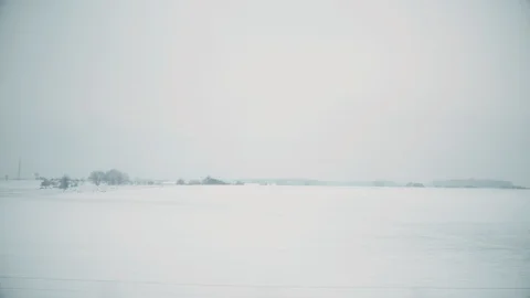 Cold day in France view from train window Stock Footage 101636234