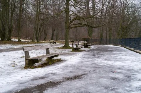 A cold day in the park Stock Photos
