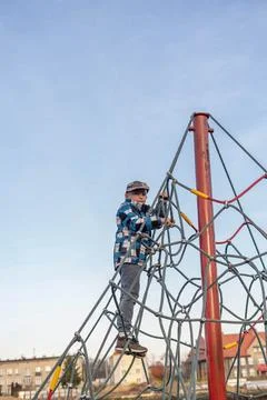 Cold day at playground Stock Photos