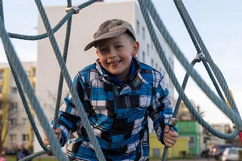 Cold day at playground Stock Photos