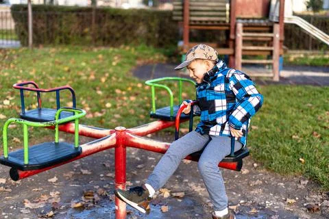 Cold day at playground Stock Photos