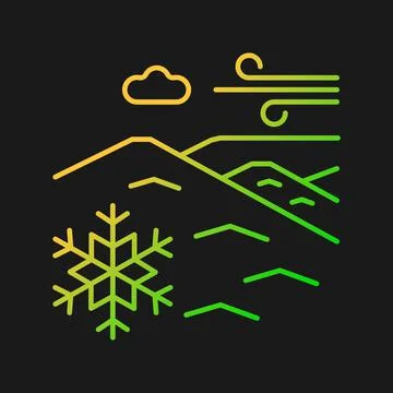 Cold desert gradient vector icon for dark theme Stock Illustration