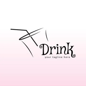 Cold drink cup logo Stock Illustration