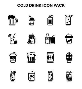 Cold Drink DuoTone Graphics Icons Pack Illustrazione stock