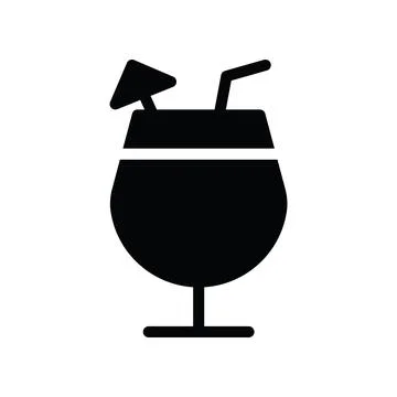 Cold drink glyph icon Stock Illustration