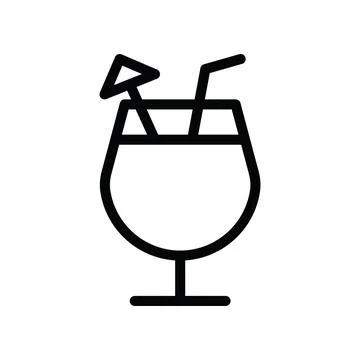 Cold drink line icon Stock Illustration