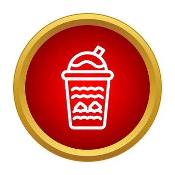Cold drink smoothie or milkshake cup icon Stock Illustration