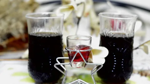Cold drink wine glass background Stock Footage 38386347