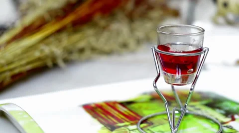 Cold drink wine glass background Stock Footage 38386545
