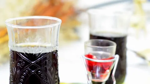 Cold drink wine glass background Stock Footage 38386609