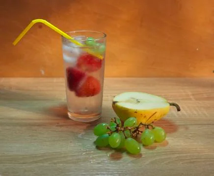 Cold drinks with strawberries 写真素材