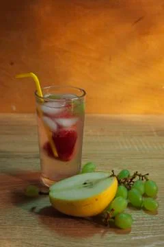 Cold drinks with strawberries 写真素材