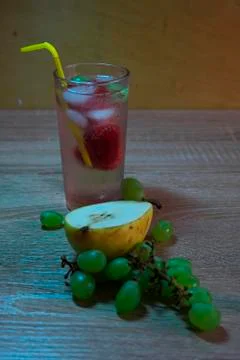Cold drinks with strawberries Stock Photos
