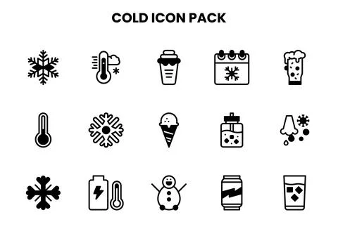 Cold DuoTone Scalable Icons Pack Stock Illustration