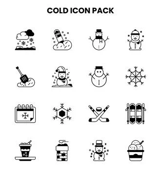 Cold DuoTone Scalable Icons Pack Stock Illustration