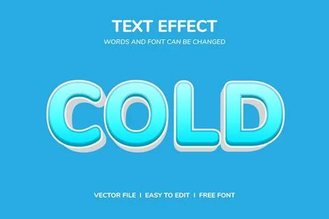 Cold Editable Text Effect Stock Illustration