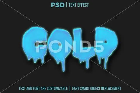 COLD editable text effect PSD photoshop format PSD Template