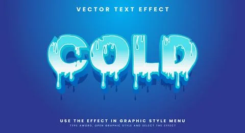 Cold editable text effect template Stock Illustration