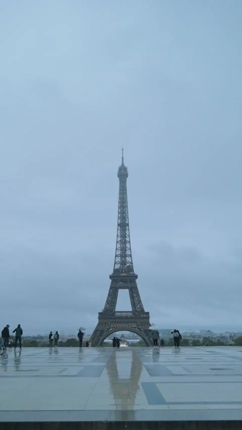 Cold eiffel morning Stock Footage 261600549