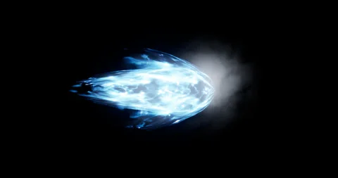 Cold energy projectile effect on black background Stock Footage 317532967