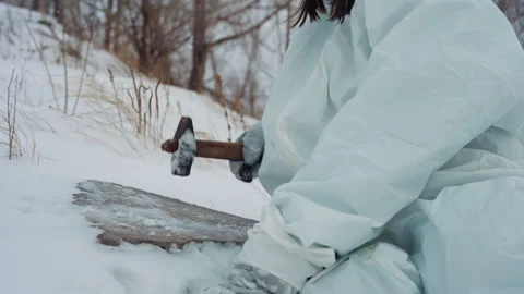 Cold environment with dedicated evidence gathering process. Meticulous Video stock 342747063