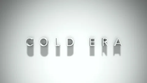 Cold era 3D title animation with shadows on a white background Stock Footage 297383178