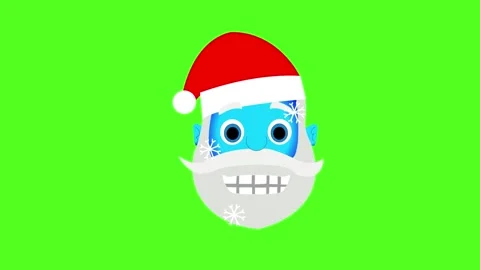 Cold Faced Santa freezing with snow ice expression Stock Footage 323505760