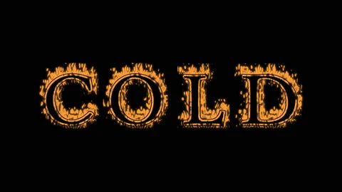 Cold fire text effect black background Stock Footage 136245399