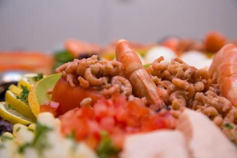 Cold fish buffet Stock Photos