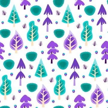 Cold Forest Seamless Pattern 스톡 일러스트