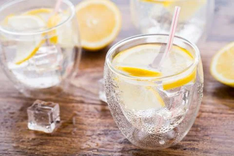 Cold fresh lemonade Stock Photos