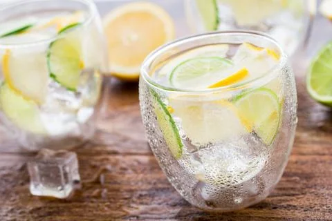 Cold fresh lemonade Stock Photos