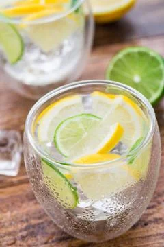 Cold fresh lemonade Stock Photos