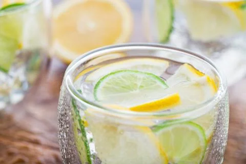 Cold fresh lemonade Stock Photos