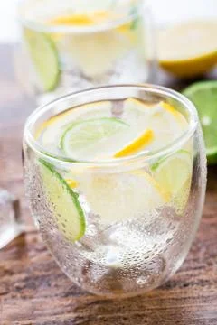 Cold fresh lemonade Stock Photos