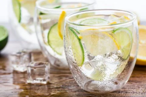 Cold fresh lemonade Stock Photos