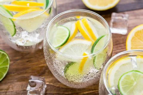 Cold fresh lemonade Stock Photos