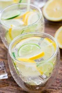 Cold fresh lemonade Stock Photos