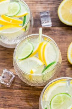 Cold fresh lemonade Stock Photos